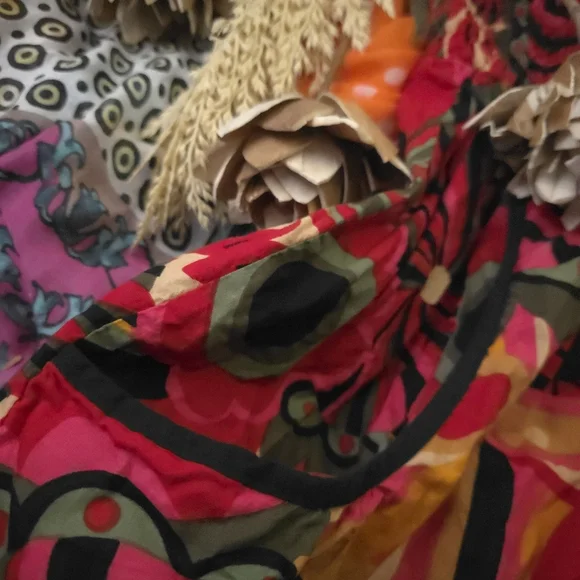 Speed Control Floral Red and Green Women's Pocketed Strapless Dress Sz 2x - Picture 6 of 10